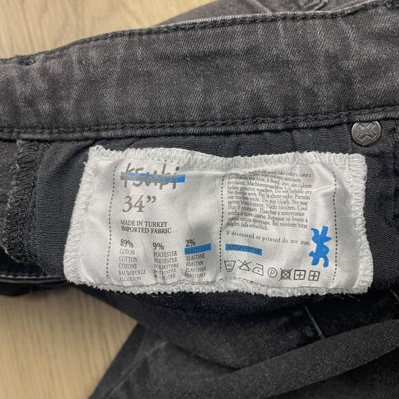 Ksubi Jeans Mens 34 Black Skinny Slim Fit Stretch Denim 5 Pocket Zip Fly Cross - Picture 4 of 12